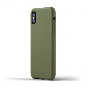 Mujjo Leather Case iPhone X Olive