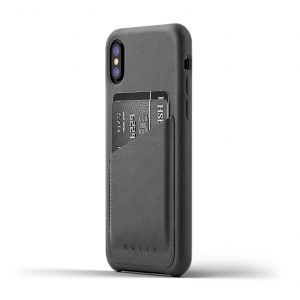 Mujjo Full Leather Wallet Case for iPhone X - Gray