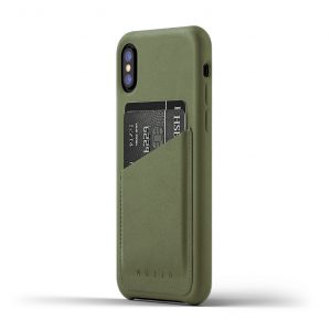 Mujjo Full Leather Wallet Case for iPhone X - Olive