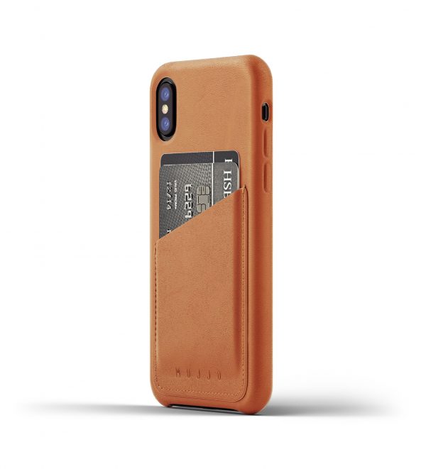 Mujjo Full Leather Wallet Case for iPhone X - Tan