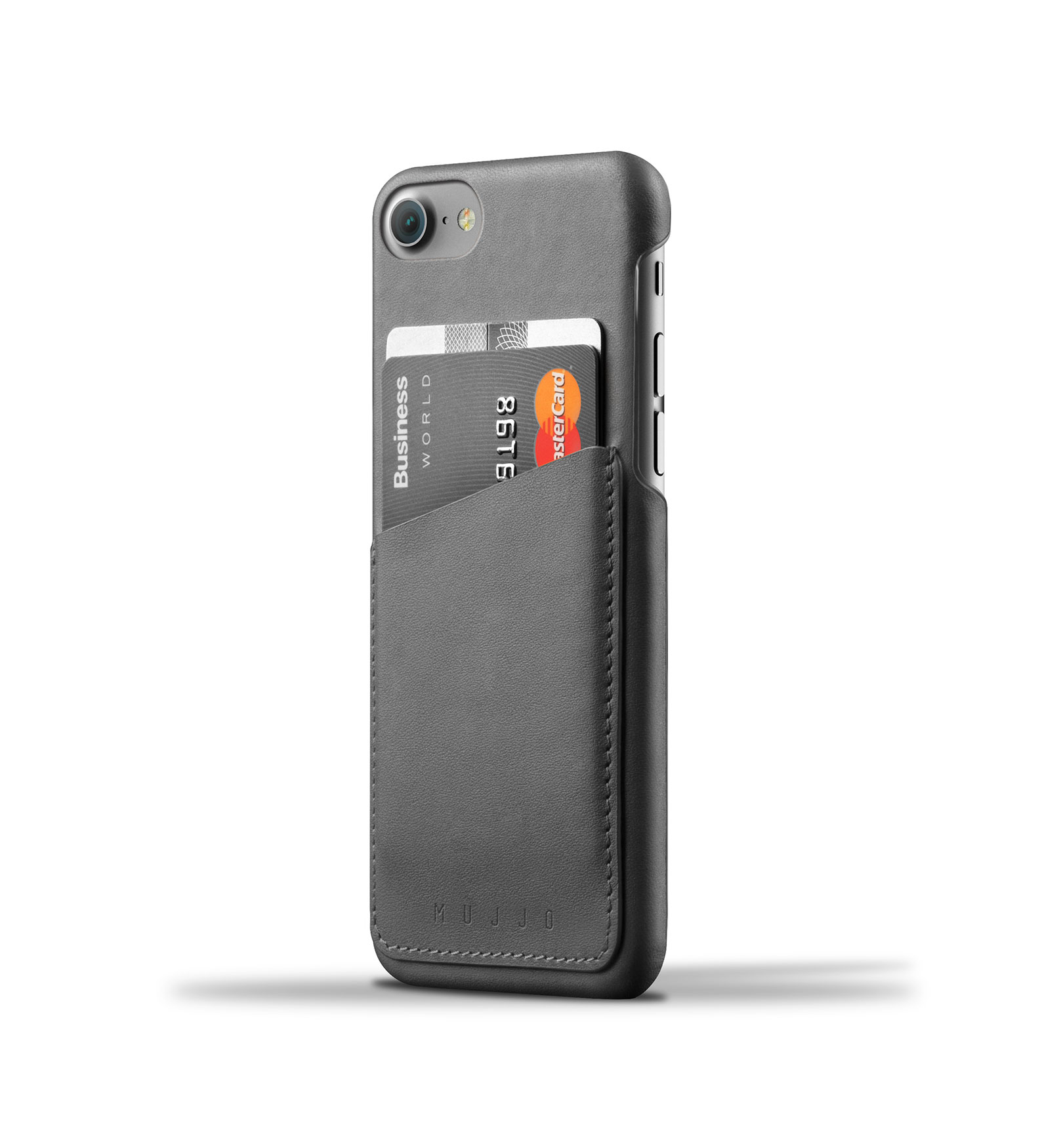 Mujjo Leather Wallet Case iPhone 7 Gray