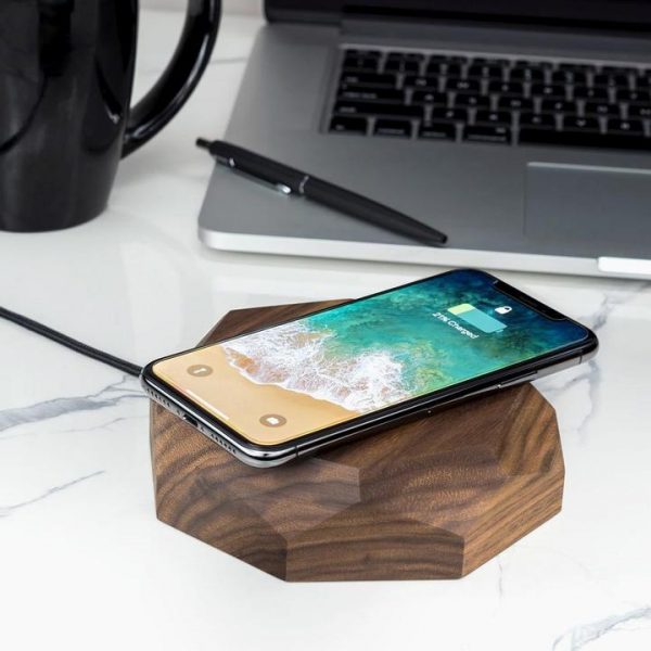 Oakywood Draadloze Oplader Hout Fast Qi Charging 10W - hoesie.nl