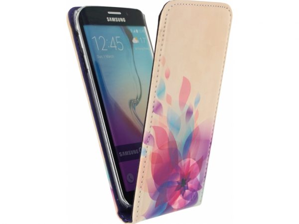 Mobilize Premium Magnet Flip Case Samsung Galaxy S6 Edge Fire Flower