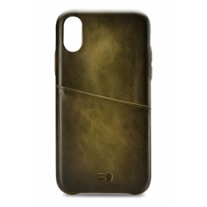 Senza Desire Leather Cover with Card Slot Apple iPhone Xs Max Burned Olive