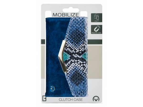 Mobilize 2in1 Gelly Velvet Clutch for Samsung Galaxy A40 Royal Blue Snake