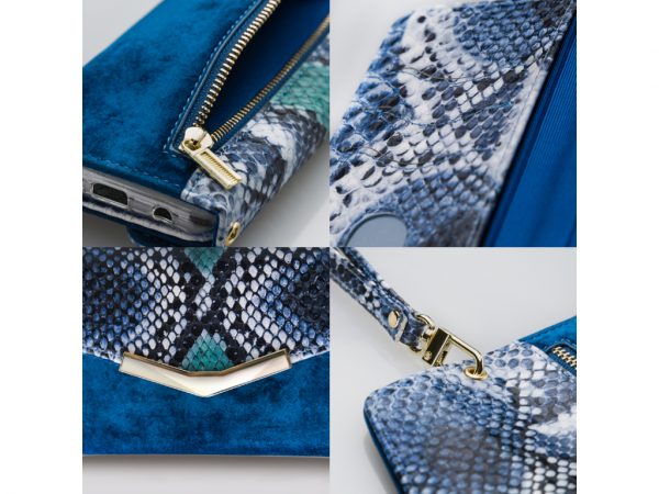 Mobilize 2in1 Gelly Velvet Clutch for Samsung Galaxy S10 Royal Blue Snake