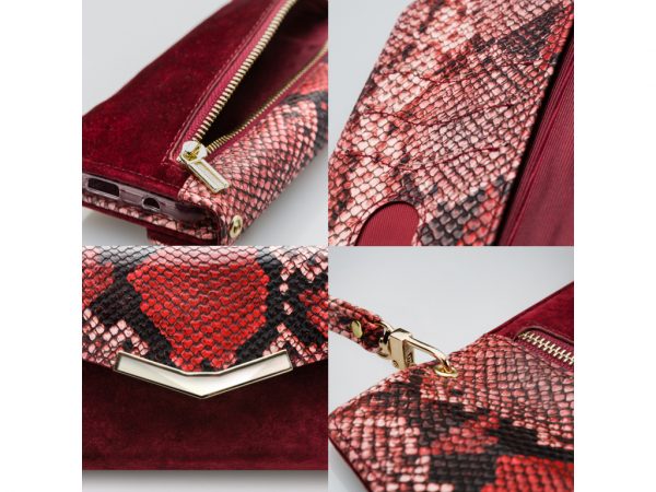 Mobilize 2in1 Gelly Velvet Clutch for Samsung Galaxy A40 Red Snake