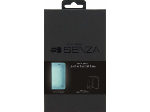 Senza Desire Leather Booklet Apple iPhone 7 Plus/8 Plus Burned Turquoise