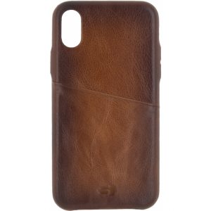 Senza Desire Leather Cover with Card Slot Apple iPhone X/Xs Burned Cognac