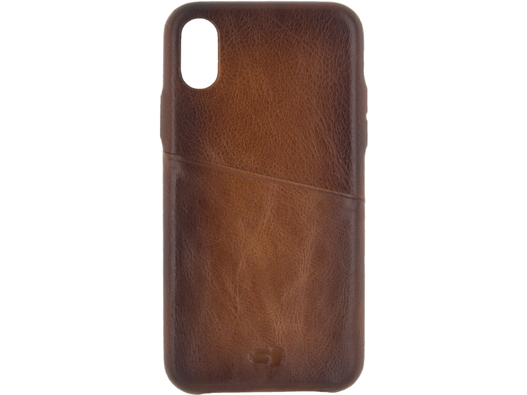 Senza Desire Leather Cover with Card Slot Apple iPhone X/Xs Burned Cognac