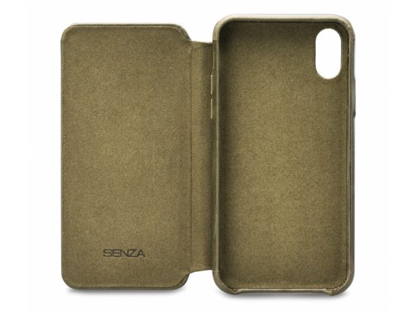 Senza Desire Skinny Leather Wallet Apple iPhone X/Xs Burned Olive
