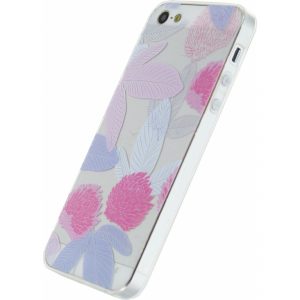 Xccess TPU/PC Case Apple iPhone 5/5S/SE Transparent/Floral Pink