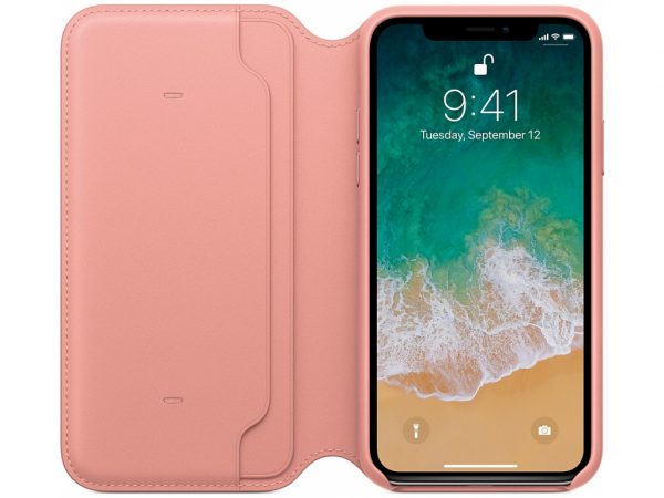 MRGF2ZM/A Apple Leather Folio Case iPhone X Soft Pink