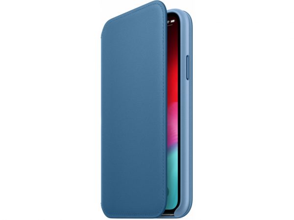 MRX02ZM/A Apple Leather Folio Case iPhone Xs Cape Cod Blue