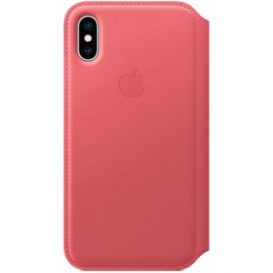 MRX12ZM/A Apple Leather Folio Case iPhone Xs Peony Pink