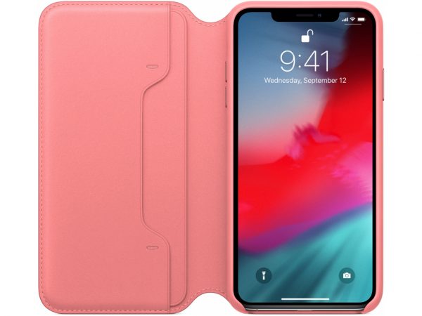 MRX62ZM/A Apple Leather Folio Case iPhone Xs Max Peony Pink