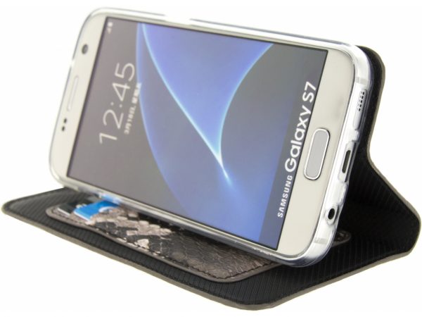 Mobilize Special Premium Gelly Book Case Samsung Galaxy S7 Snake Brown