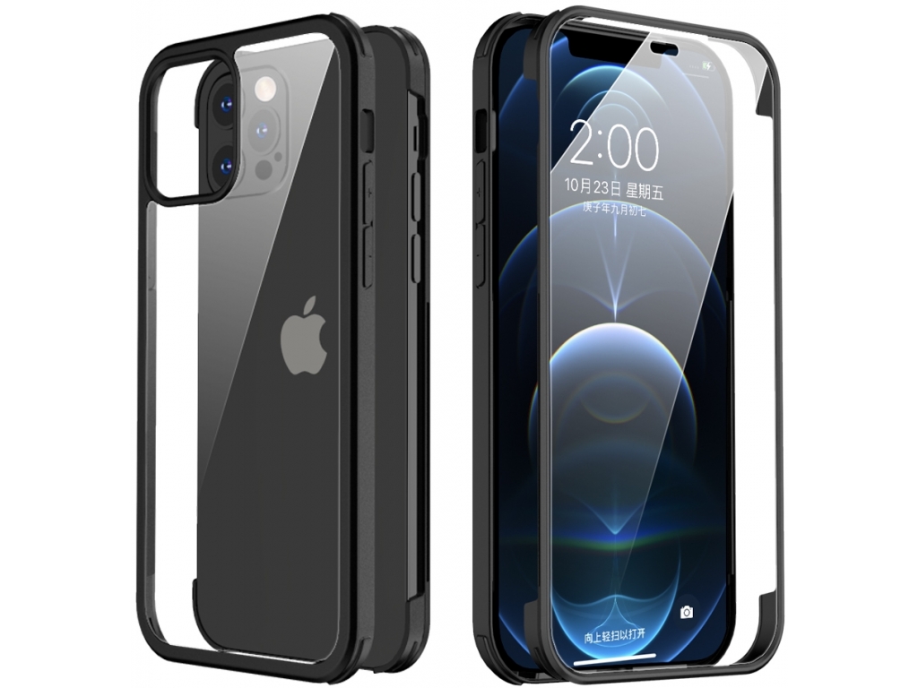 Valenta Tempered Glass Full Cover Bumper Case Apple iPhone 12 Pro Max Black