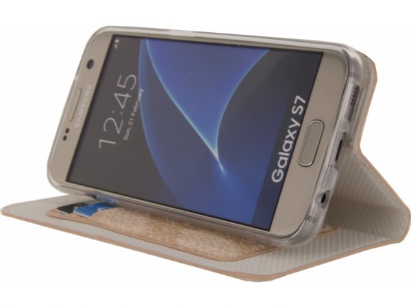Mobilize Special Premium Gelly Book Case Samsung Galaxy S7 Snake Light Peach