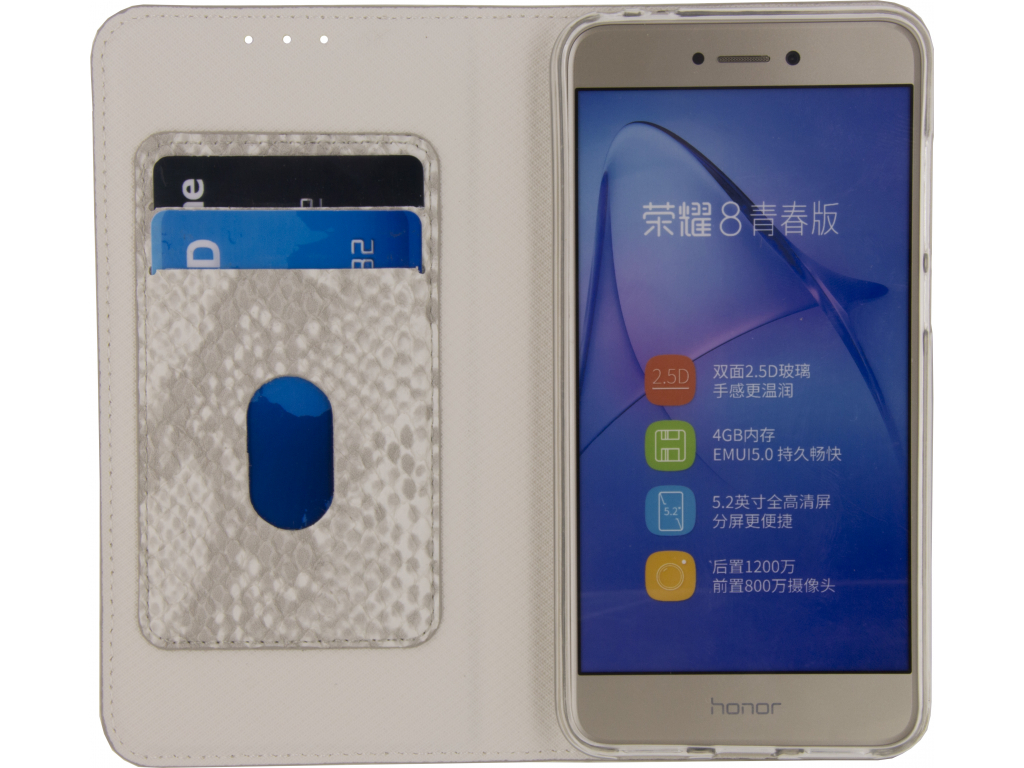 Mobilize Special Premium Gelly Book Case Huawei P8 Lite 2017/P9 Lite 2017 Snake Light Grey