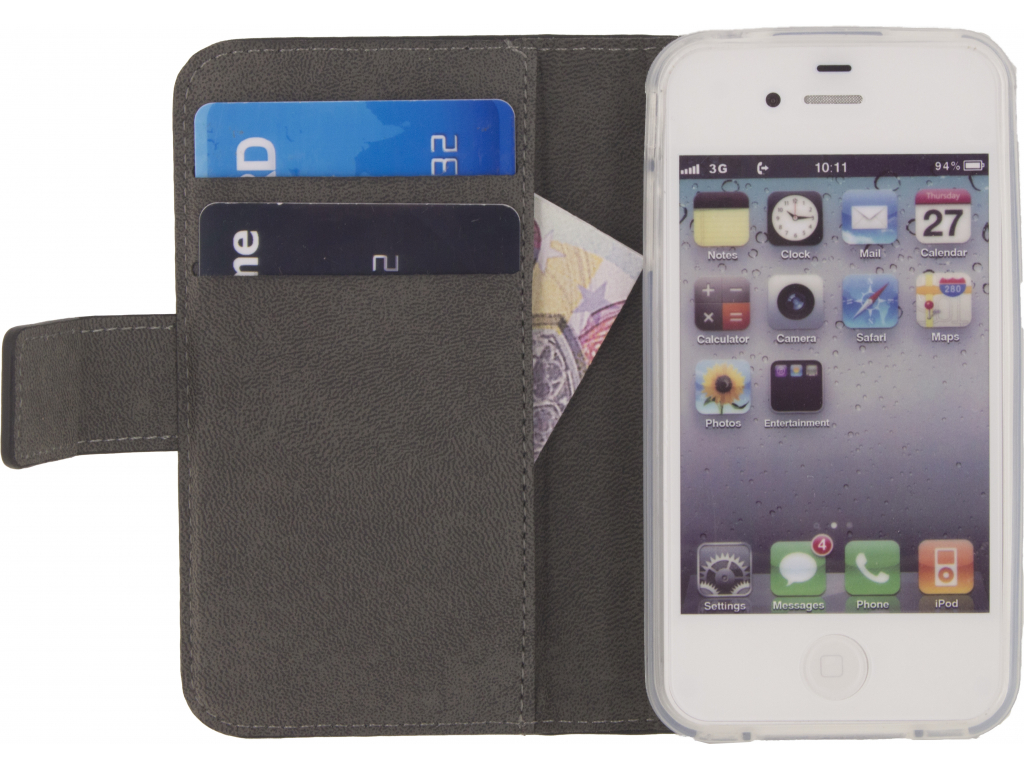 Mobilize Classic Gelly Wallet Book Case Apple iPhone 4/4S Black