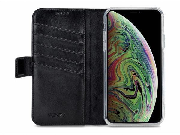 Senza Pure Leather Wallet Apple iPhone Xs Max Deep Black