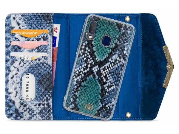 Mobilize 2in1 Gelly Velvet Clutch for Samsung Galaxy A20e Royal Blue Snake