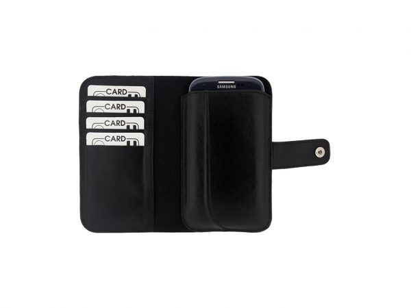 Senza Leather Wallet Slide Case Black Size XXL