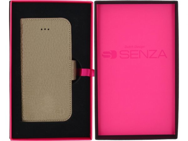 Senza Exquisite Leather Wallet Apple iPhone 5/5S/SE Desert Taupe
