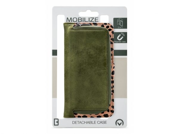 Mobilize 2in1 Magnet Zipper Case Samsung Galaxy A71 Olive/Leopard