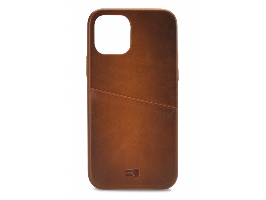 Senza Desire Leather Cover with Card Slot Apple iPhone 12 Mini Burned Cognac