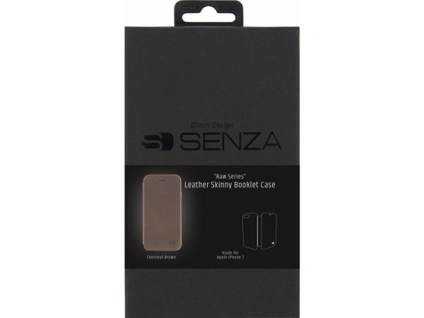Senza Raw Skinny Leather Booklet Apple iPhone 7/8/SE (2020) Chestnut Brown