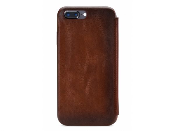 Senza Desire Skinny Leather Booklet Apple iPhone 7 Plus/8 Plus Burned Cognac