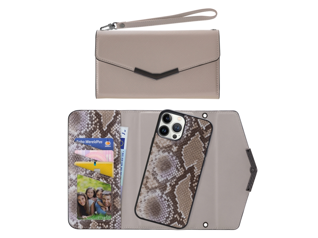 Mobilize 2in1 Elegant Magnet Clutch Apple iPhone 13 Pro Max Beige Snake