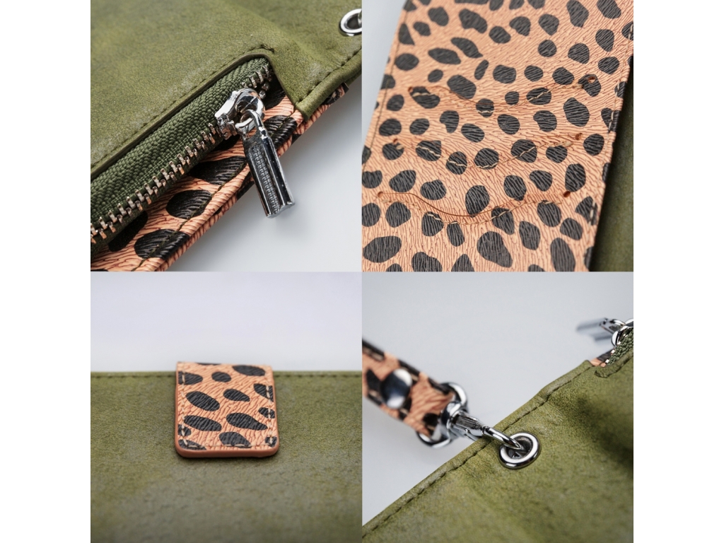 Mobilize 2in1 Magnet Zipper Case Apple iPhone 13 Pro Max Olive/Leopard