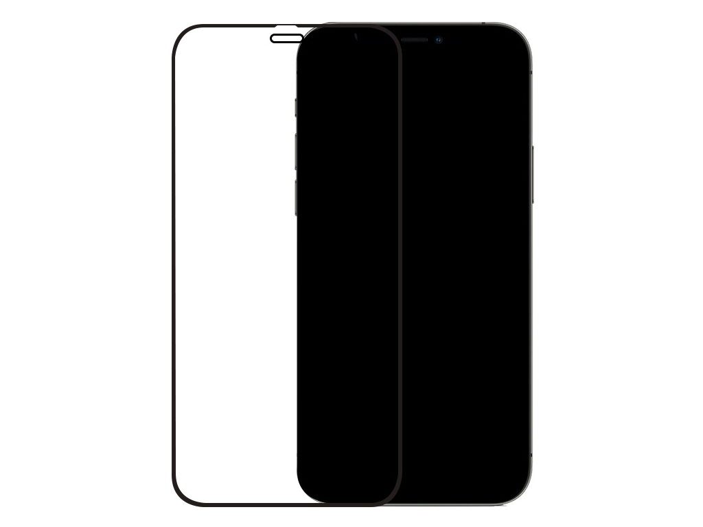 Mobilize Edge-To-Edge Glass Screen Protector Apple iPhone 12 Pro Max Black Full Glue