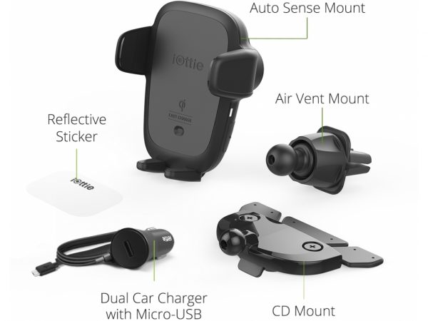 iOttie Auto Sense Wireless 2in1 Air Vent/CD Slot Mount 7.5W/10W Black