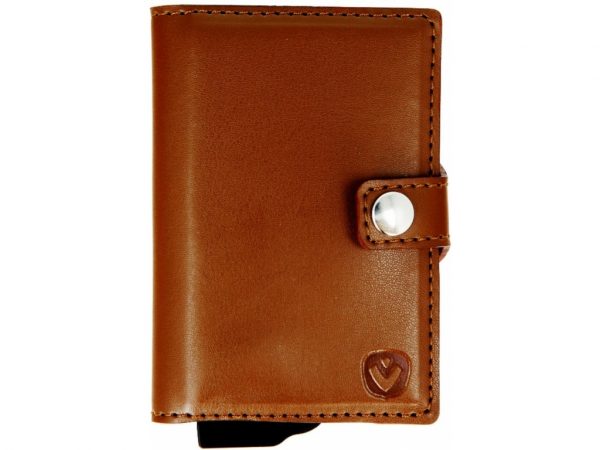 Valenta Wallet Card Case Plus Brown/Silver
