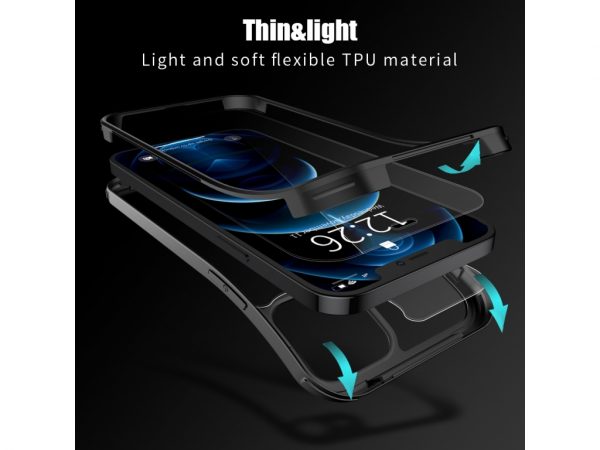Valenta Tempered Glass Full Cover Bumper Case Apple iPhone 12/12 Pro Black