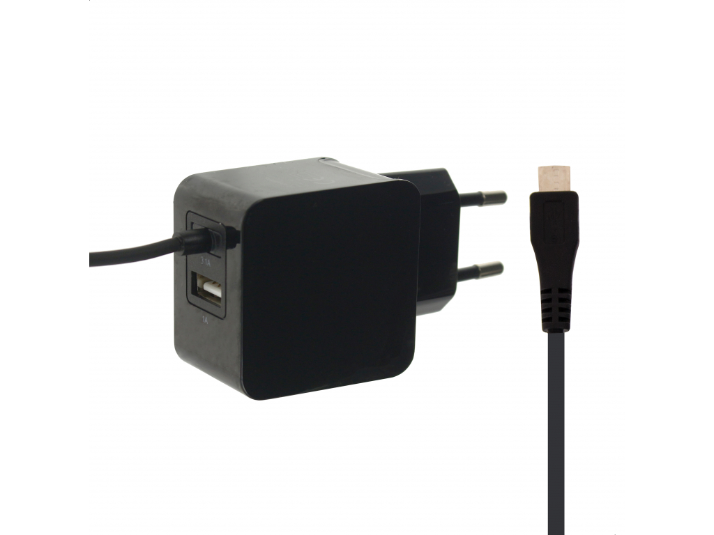 Mobilize Travel Charger Micro USB + USB 3.1A 15W Black
