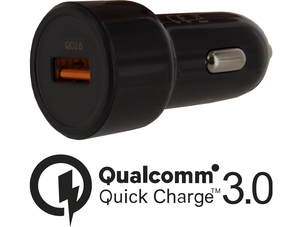 Mobilize Smart Car Charger Single USB 20W Qualcomm QC3.0 Black