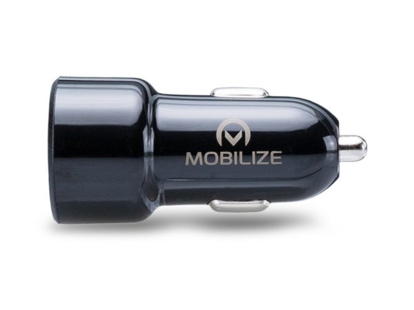 Mobilize Smart Car Charger Dual USB 4.8A 24W with USB-C Black