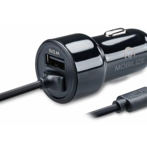 Mobilize Smart Car Charger 1m. Micro USB + USB 4.8A 24W Black