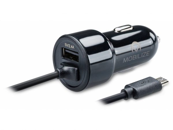 Mobilize Smart Car Charger 1m. Micro USB + USB 4.8A 24W Black