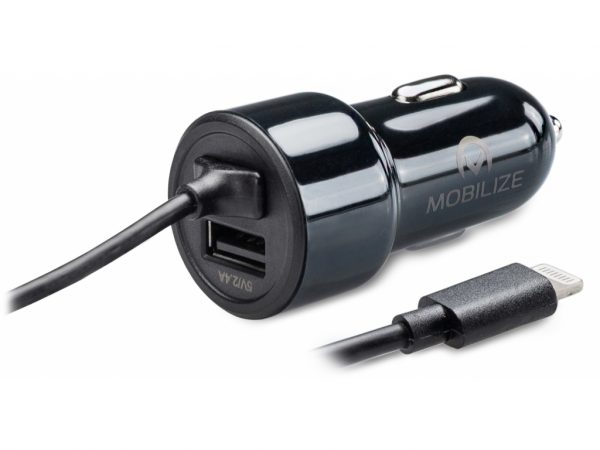 Mobilize Smart Car Charger 1m. Apple Lightning + USB 4.8A 24W Black