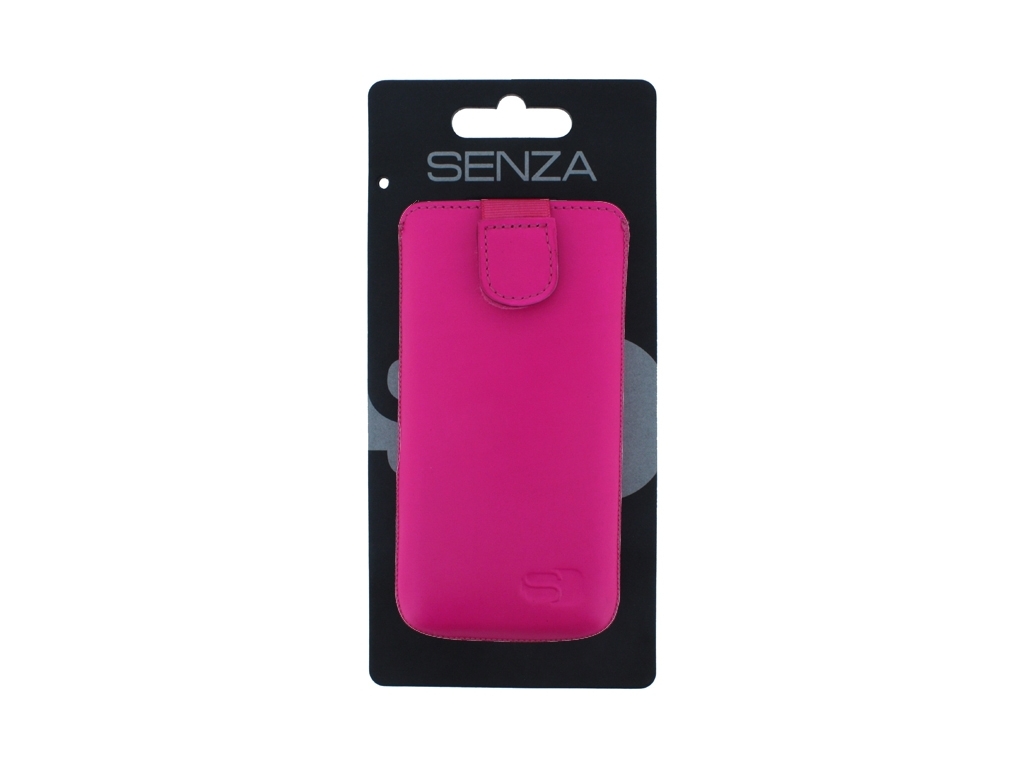 Senza Leather Slide Case Neon Pink Size M-Large