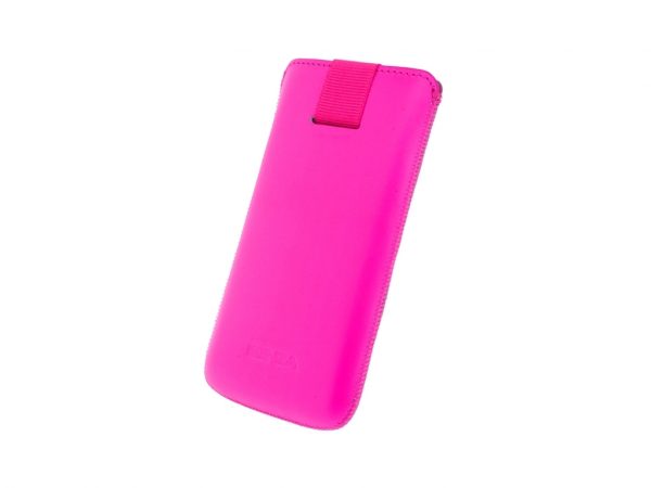 Senza Leather Slide Case Neon Pink Size M-Large