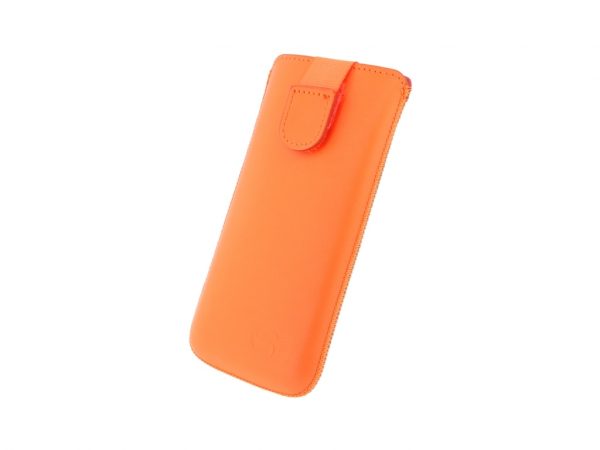 Senza Leather Slide Case Neon Orange Size M-Large