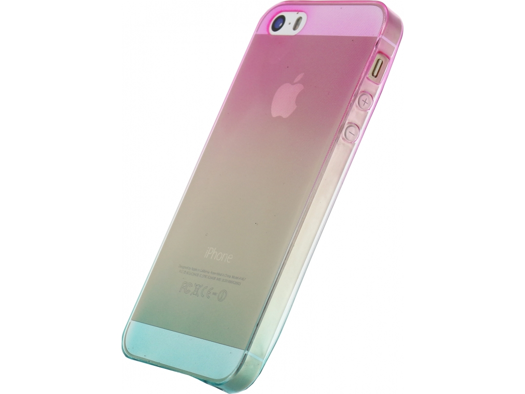 Xccess Thin TPU Case Apple iPhone 5/5S Gradual Blue/Pink