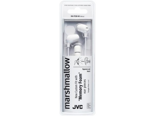 HA-FX38-W JVC Marshmallow In-Ear Stereo Headphone White